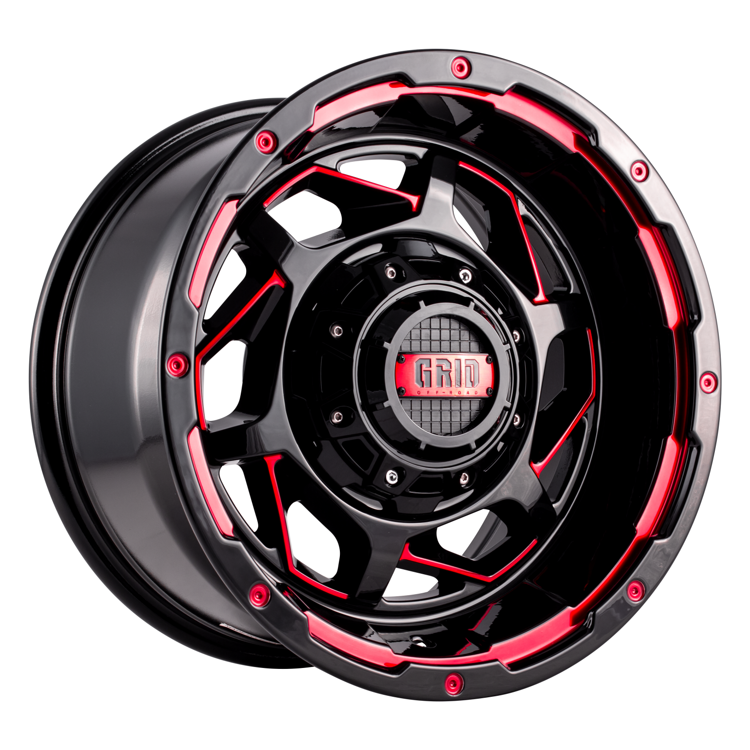 GRID GD14 GLOSS BLACK RED - Infinity Wheels